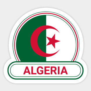 Algeria Country Badge - Algeria Flag Sticker
